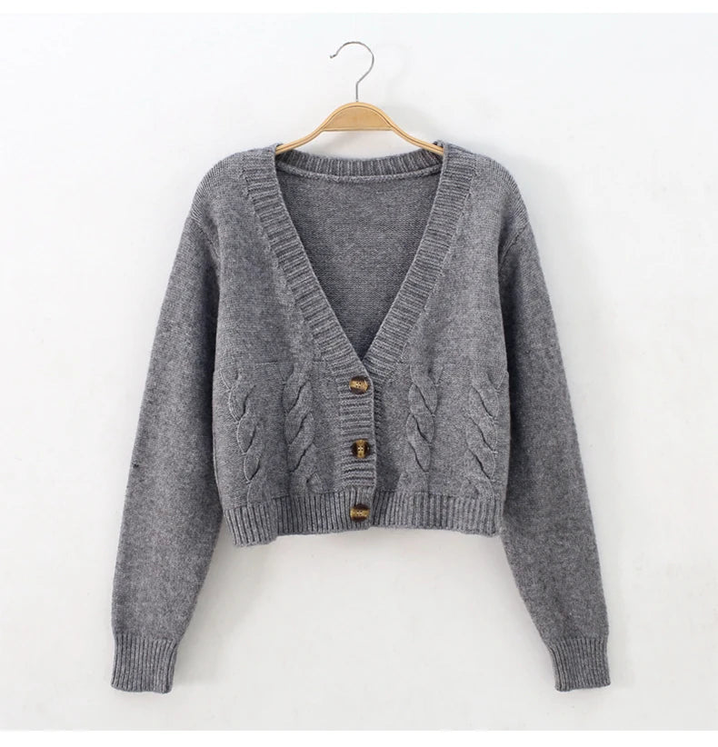 Dark Academia Short Cardigan - Single Breasted
