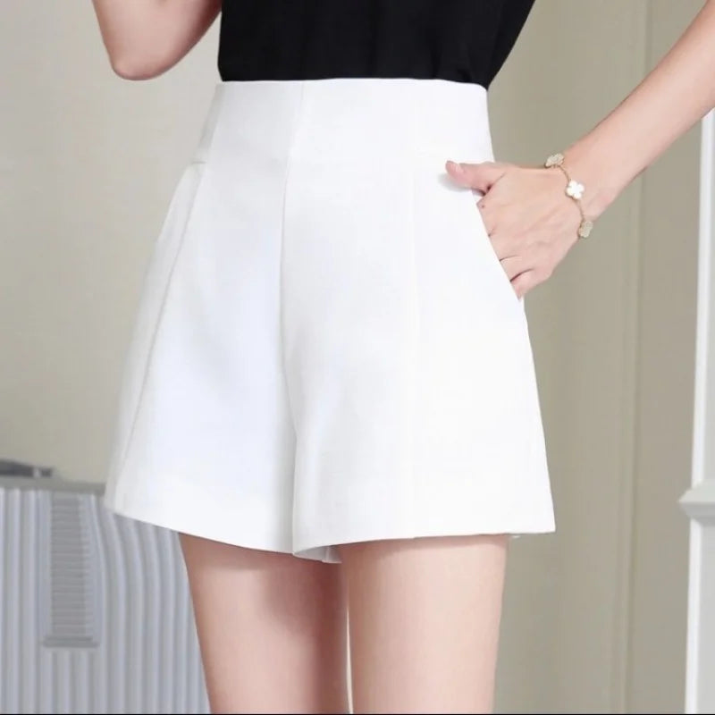 Dark Academia Chiffon Shorts - A-Line Wide Leg