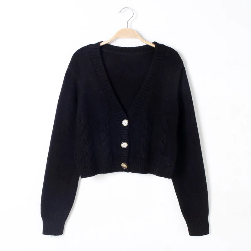 Dark Academia Short Cardigan - Single Breasted