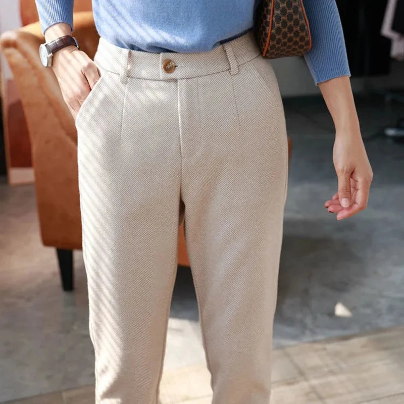 Dark Academia High Waisted Pants - Professional Trousers