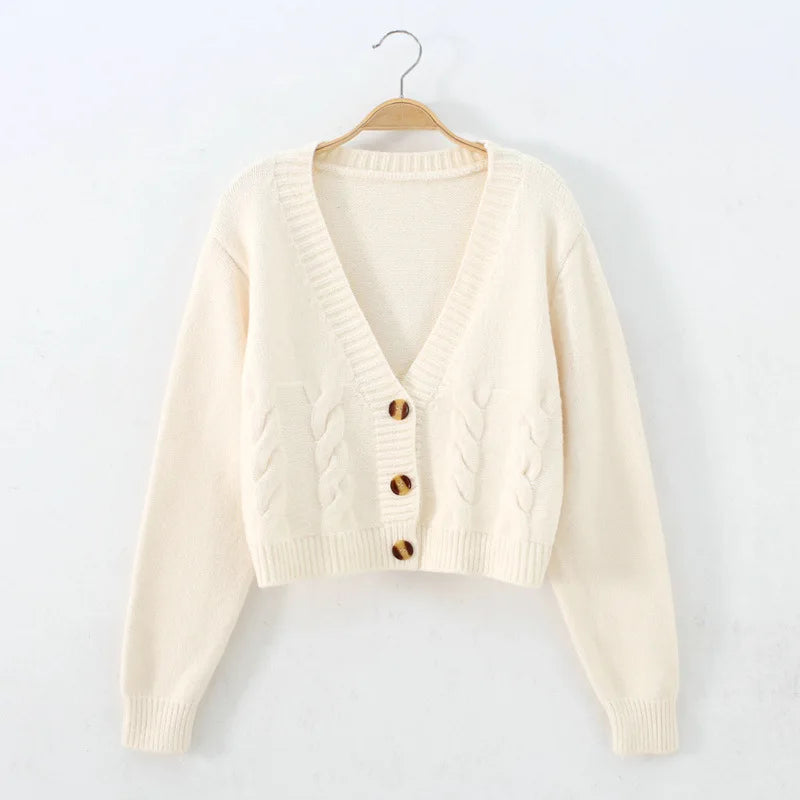 Dark Academia Short Cardigan - Single Breasted