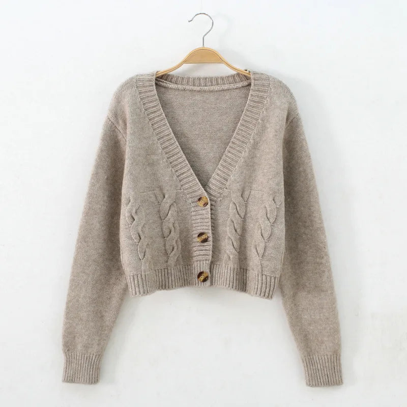 Dark Academia Short Cardigan - Single Breasted
