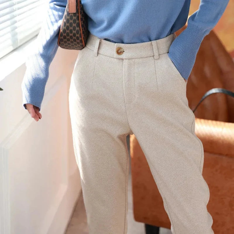 Dark Academia High Waisted Pants - Professional Trousers