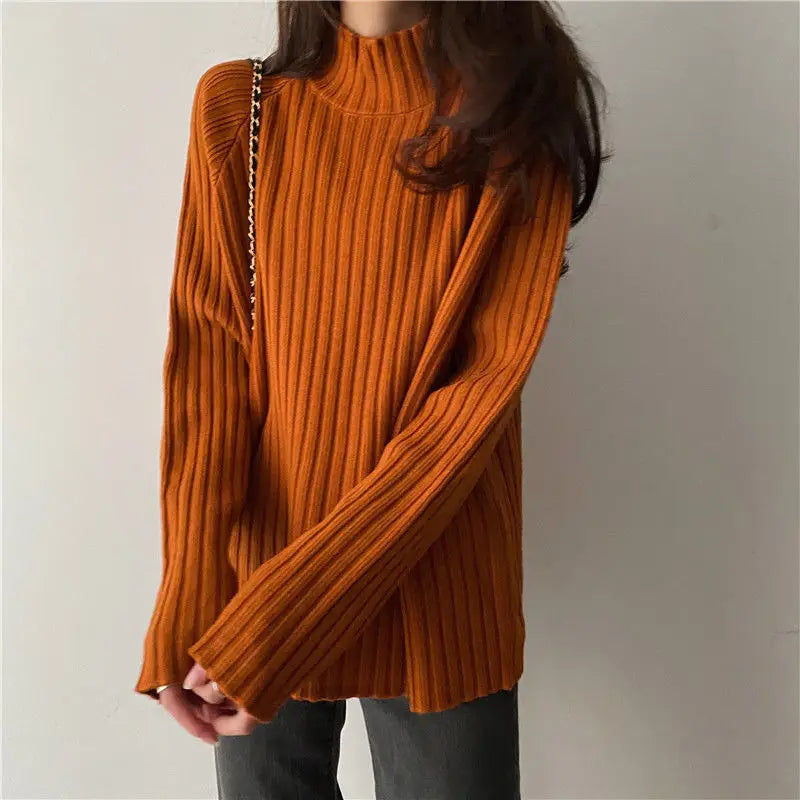 Dark Academia Multicolor Sweater - Turtleneck