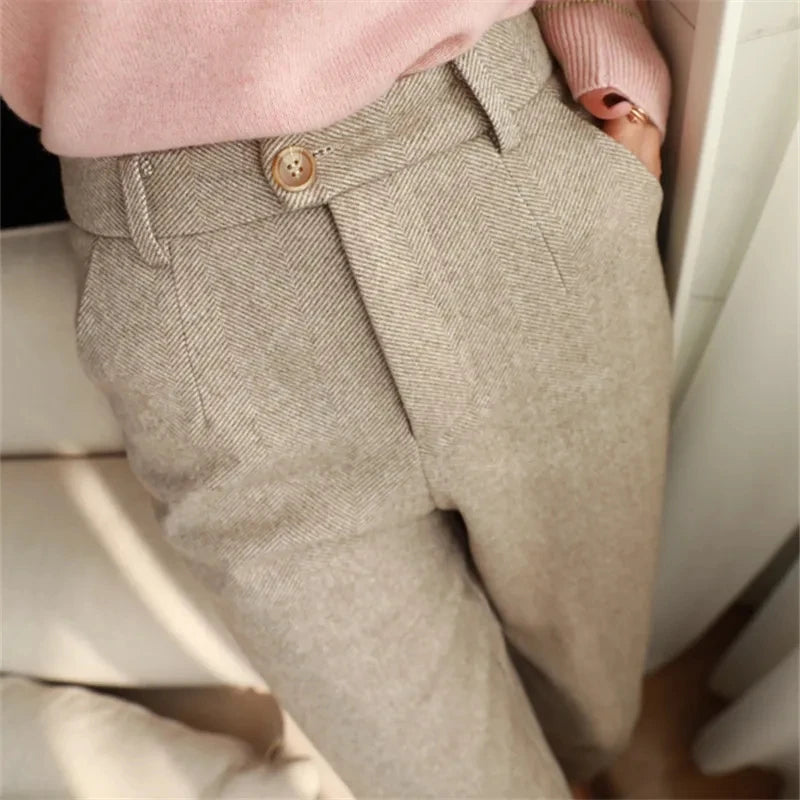 Dark Academia High Waisted Pants - Professional Trousers
