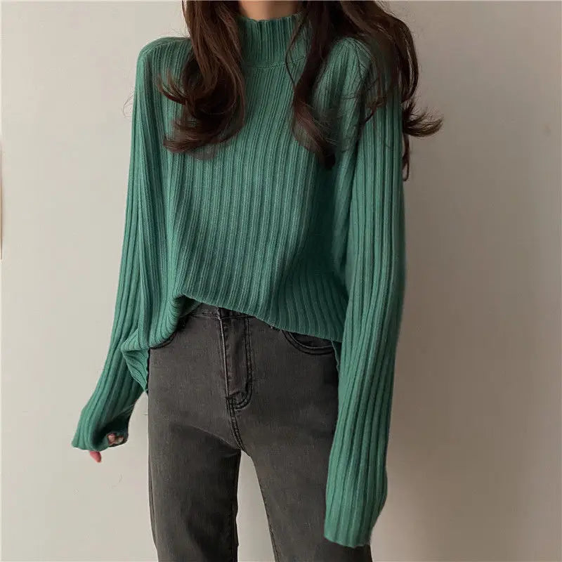 Dark Academia Multicolor Sweater - Turtleneck