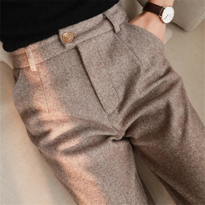 Dark Academia High Waisted Pants - Professional Trousers