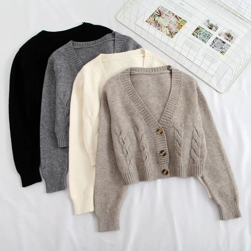 Dark Academia Short Cardigan - Single Breasted