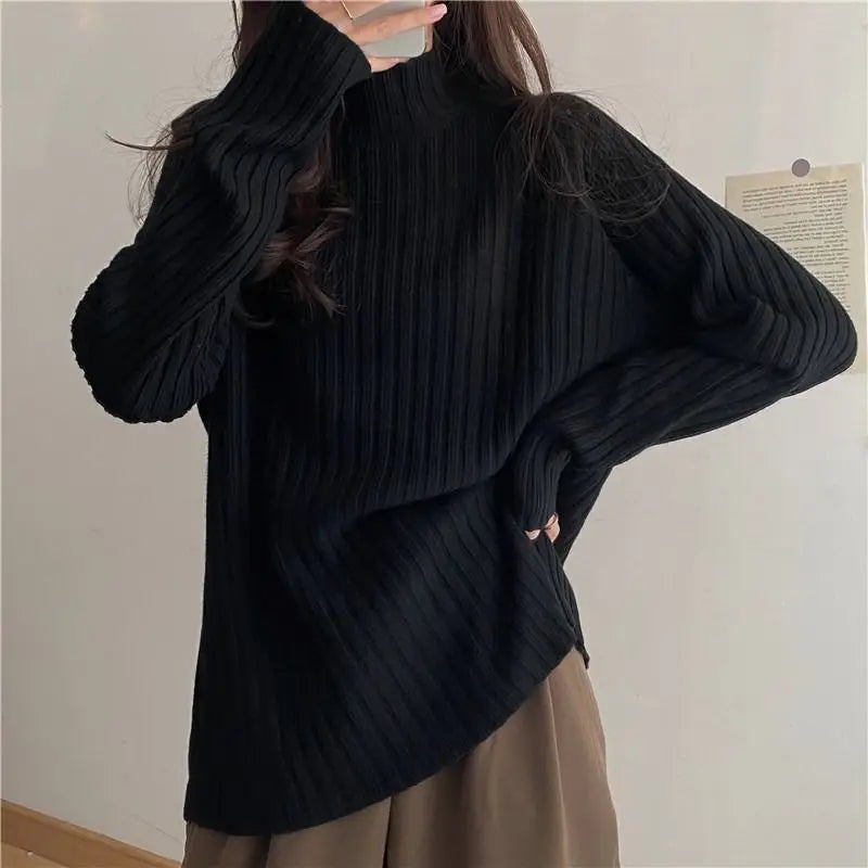 Dark Academia Multicolor Sweater - Turtleneck