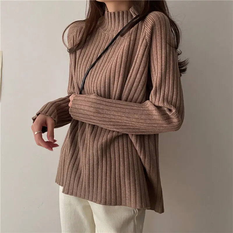 Dark Academia Multicolor Sweater - Turtleneck