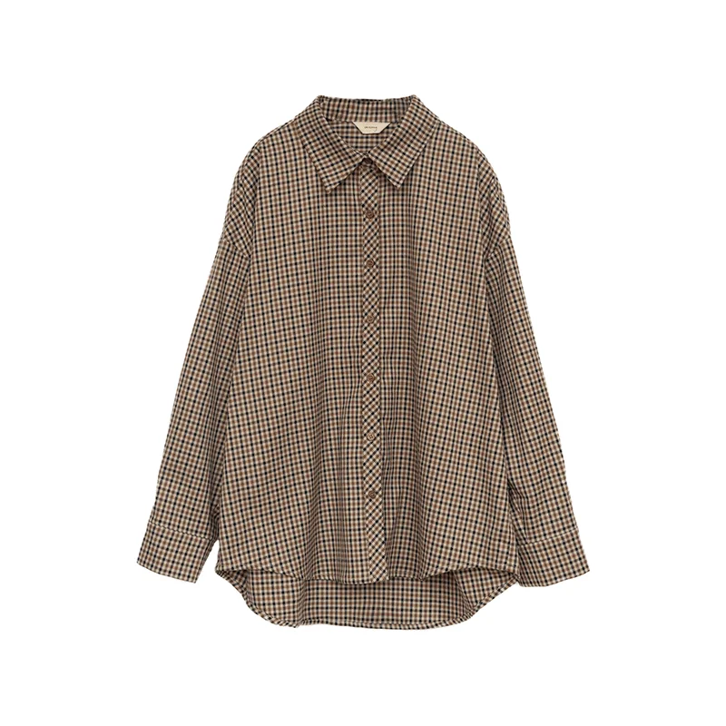 Dark Academia Plaid Shirt - Retro Button Blouse