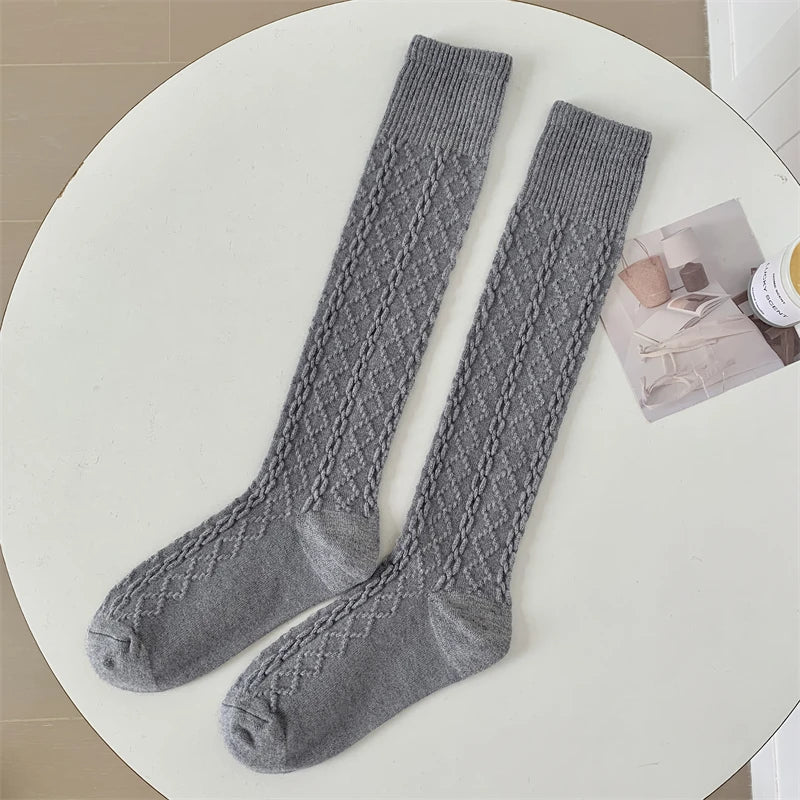 Dark Academia Retro Solid Knee High Stockings