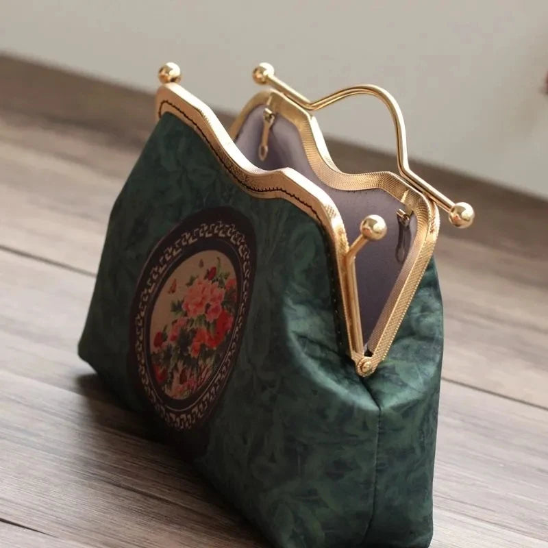 Dark Academia Metal Designer Bag - Shell Lock
