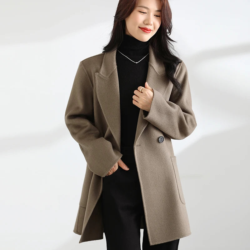 Dark Academia Cashmere Coat - Pure Wool Short