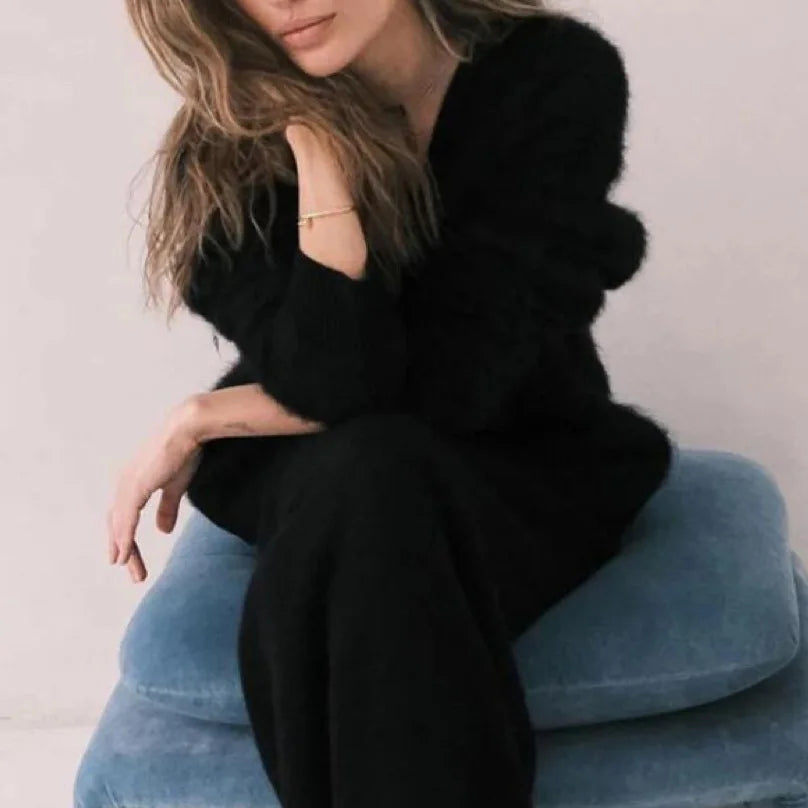 Dark Academia V-Neck Cardigan - Button Oversized