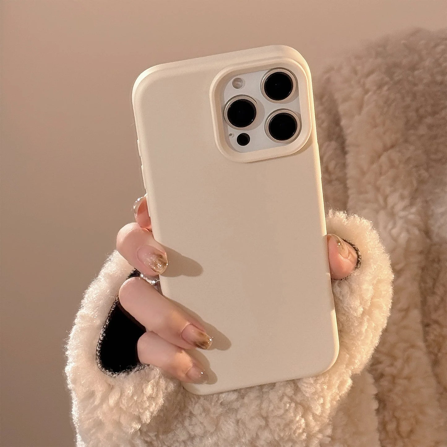 Dark Academia Minimalist iPhone Case - Brown Cream