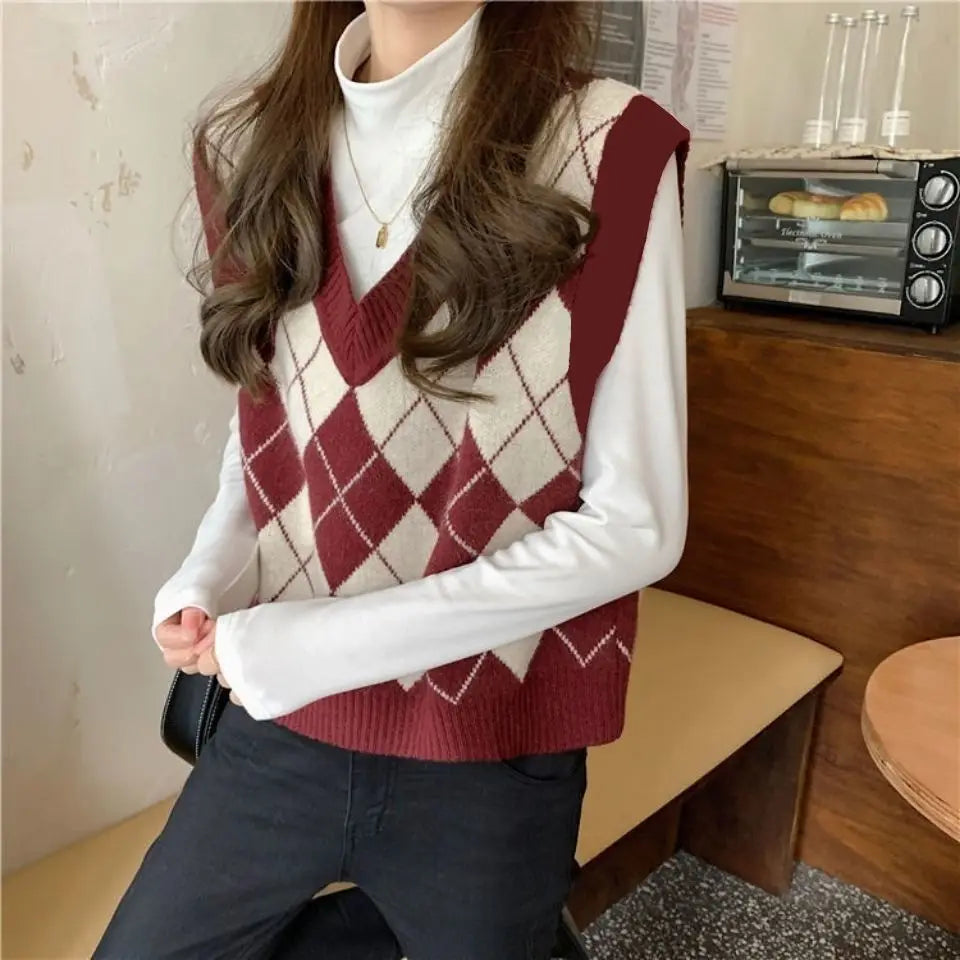 Dark Academia Plaid Vest - Cozy Tender Preppy