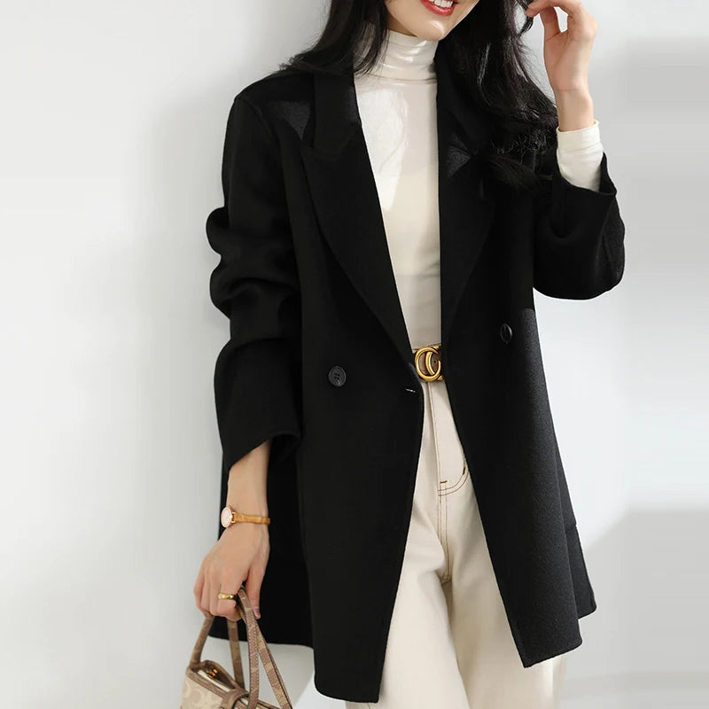 Dark Academia Cashmere Coat - Pure Wool Short