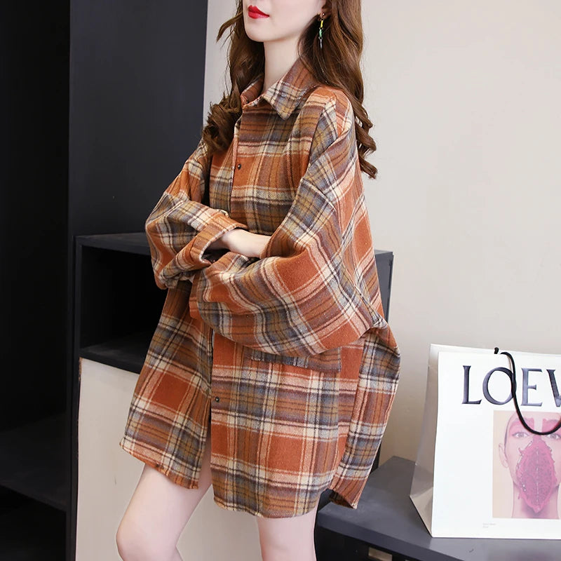 Dark Academia Plaid Shirt - Vintage Preppy