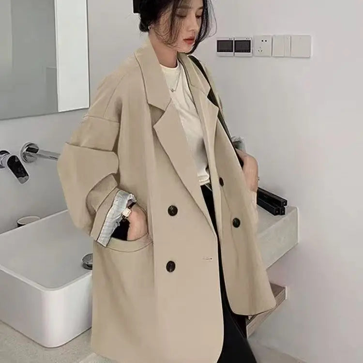 Dark Academia Brown Blazer - Vintage Oversized