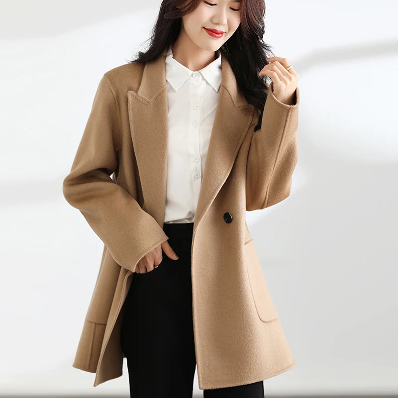Dark Academia Cashmere Coat - Pure Wool Short