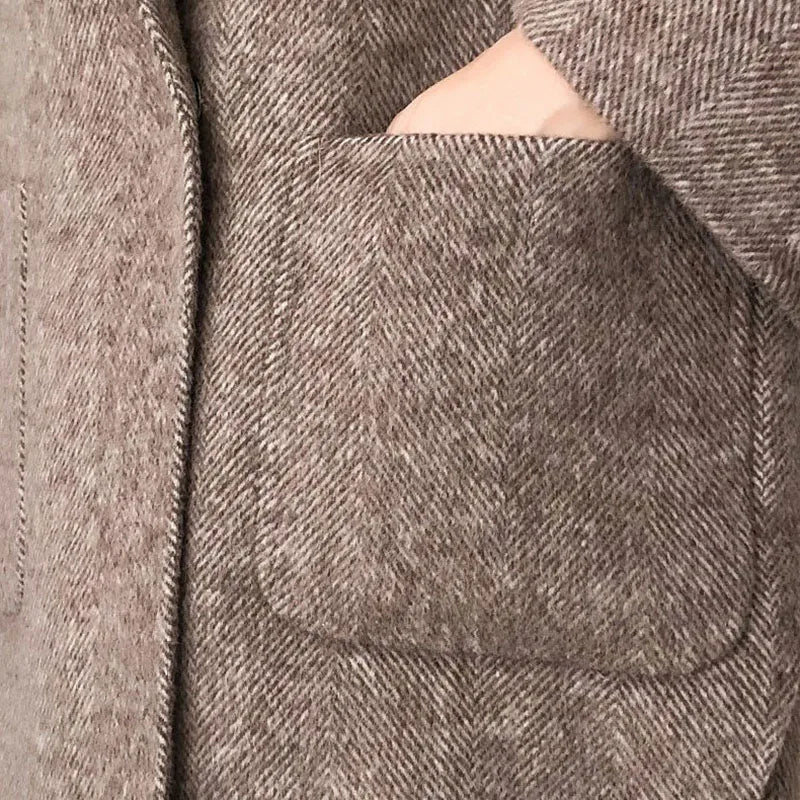 Dark Academia Herringbone Blazer - Cashmere