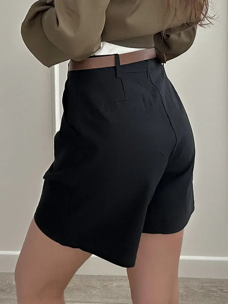 Dark Academia Black Bermuda Shorts - Suit Office