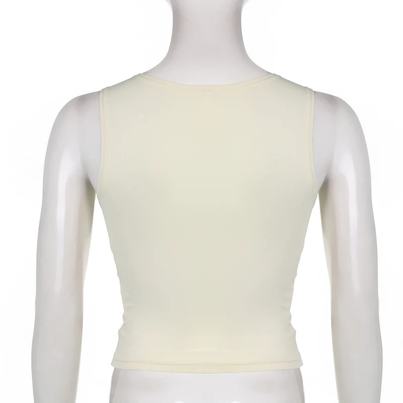Dark Academia Y2K Sweet Tank Top - Bow Lace Crop