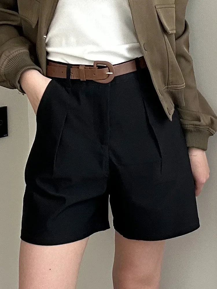 Dark Academia Black Bermuda Shorts - Suit Office