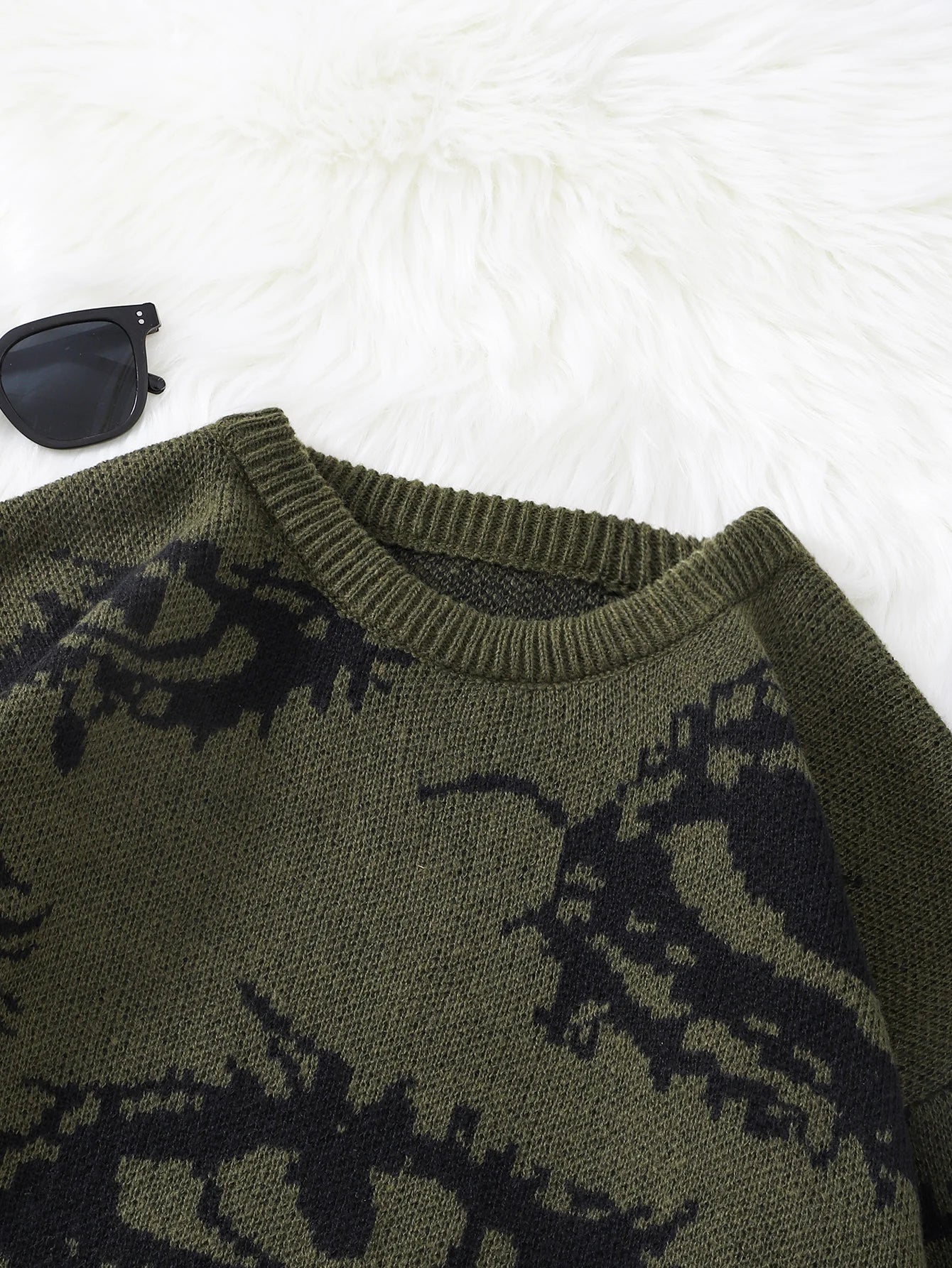 Dark Academia Abstract Eye Sweater - Round Neck