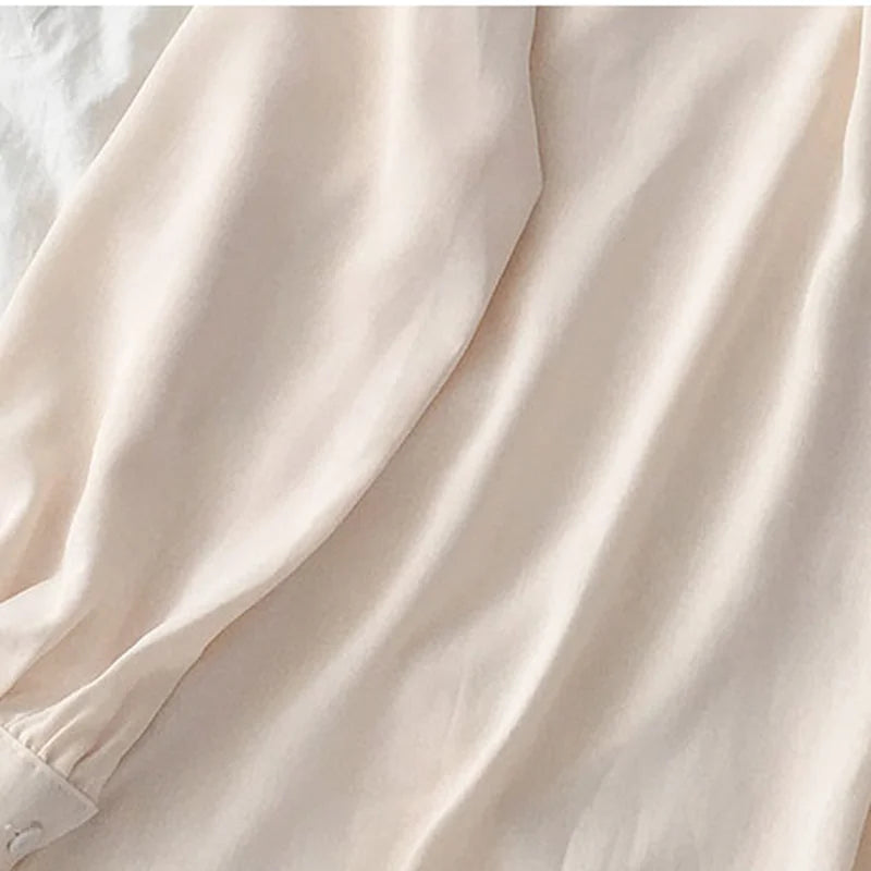 Dark Academia Student Peter Pan Blouse - Soft Sweet