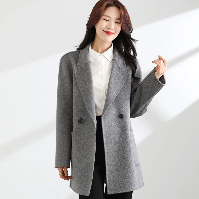 Dark Academia Cashmere Coat - Pure Wool Short