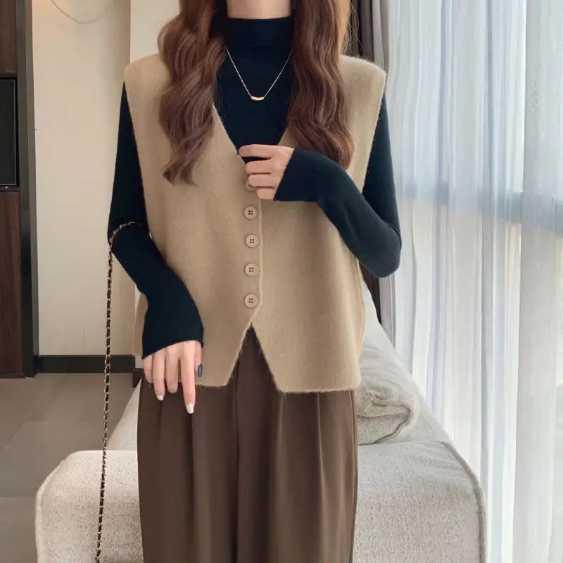 Dark Academia Knitted Vest - Fragrant Small Cuff