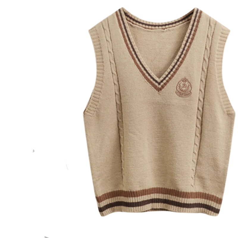 Dark Academia England Preppy Vest - V-Neck School