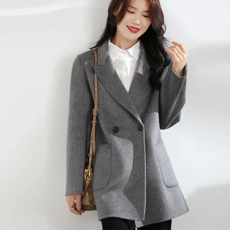 Dark Academia Cashmere Coat - Pure Wool Short