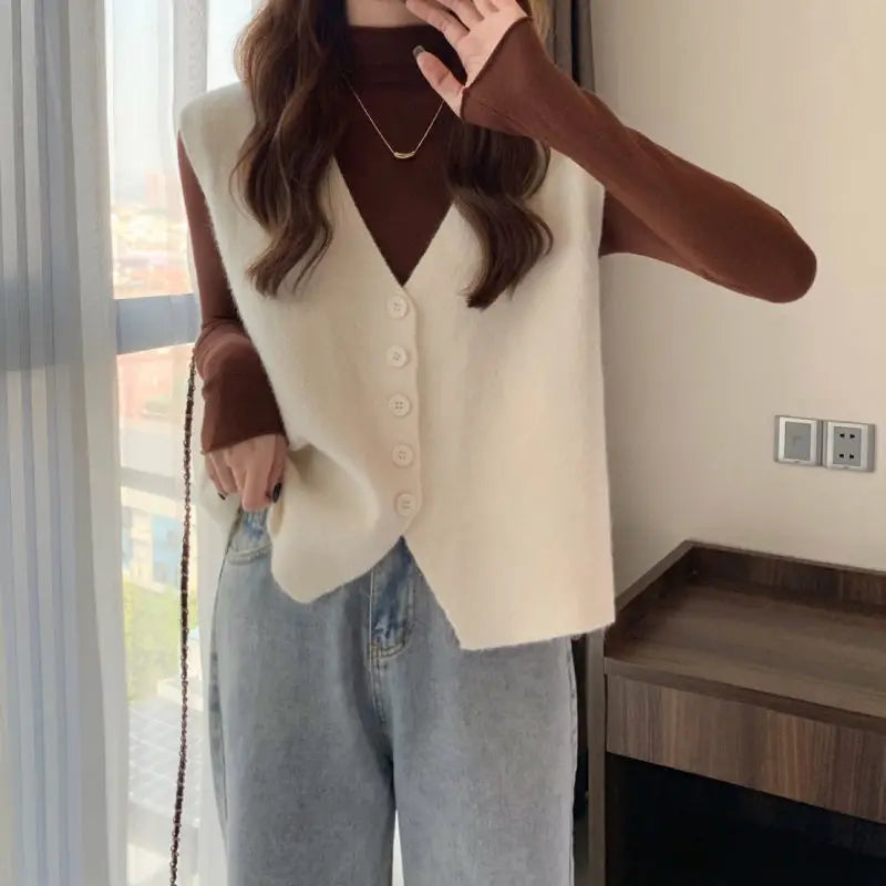 Dark Academia Knitted Vest - Fragrant Small Cuff