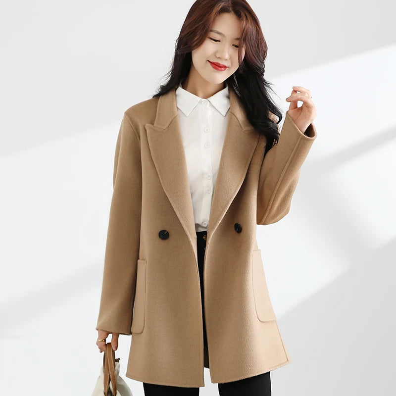 Dark Academia Cashmere Coat - Pure Wool Short