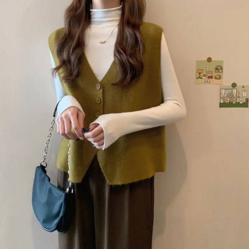 Dark Academia Knitted Vest - Fragrant Small Cuff