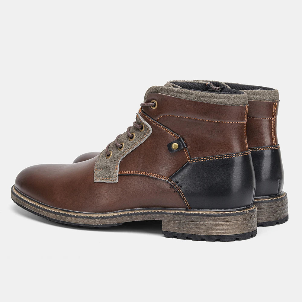 Dark Academia Brown Leather Boots - British Retro