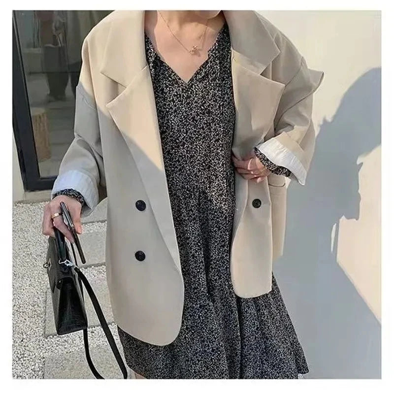 Dark Academia Brown Blazer - Vintage Oversized