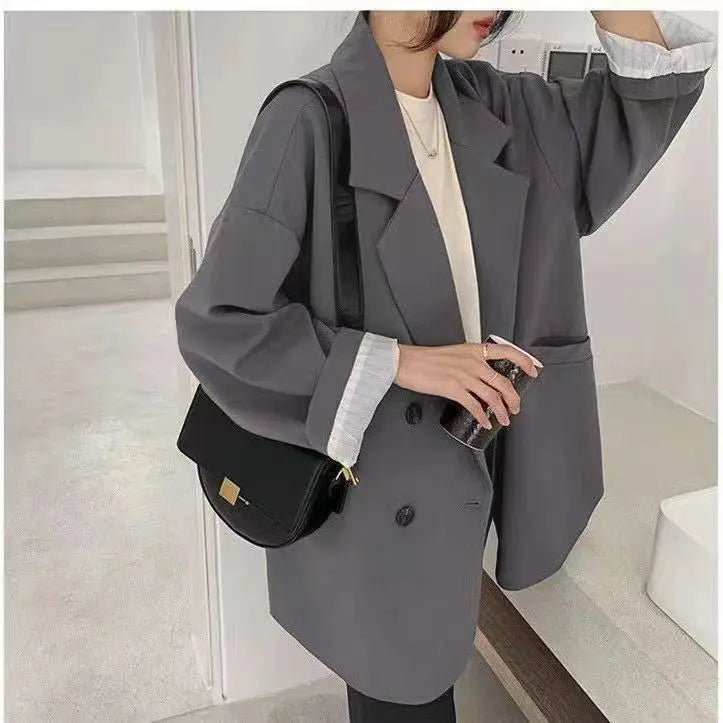 Dark Academia Brown Blazer - Vintage Oversized
