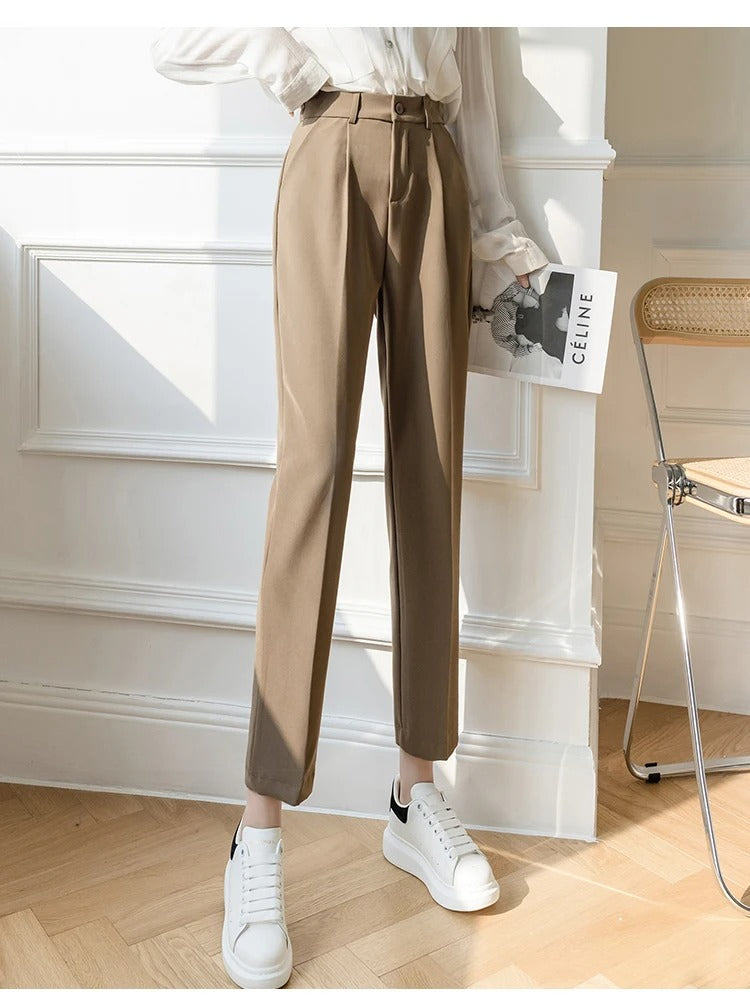 Dark Academia Formal Suit Pants - Straight Leg Trousers