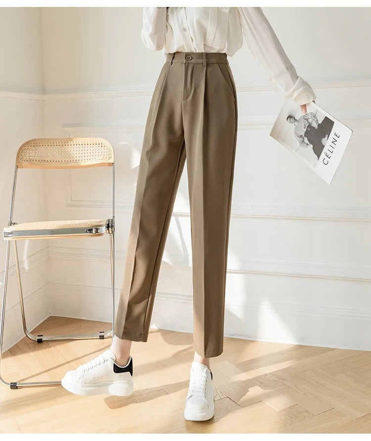 Dark Academia Formal Suit Pants - Straight Leg Trousers