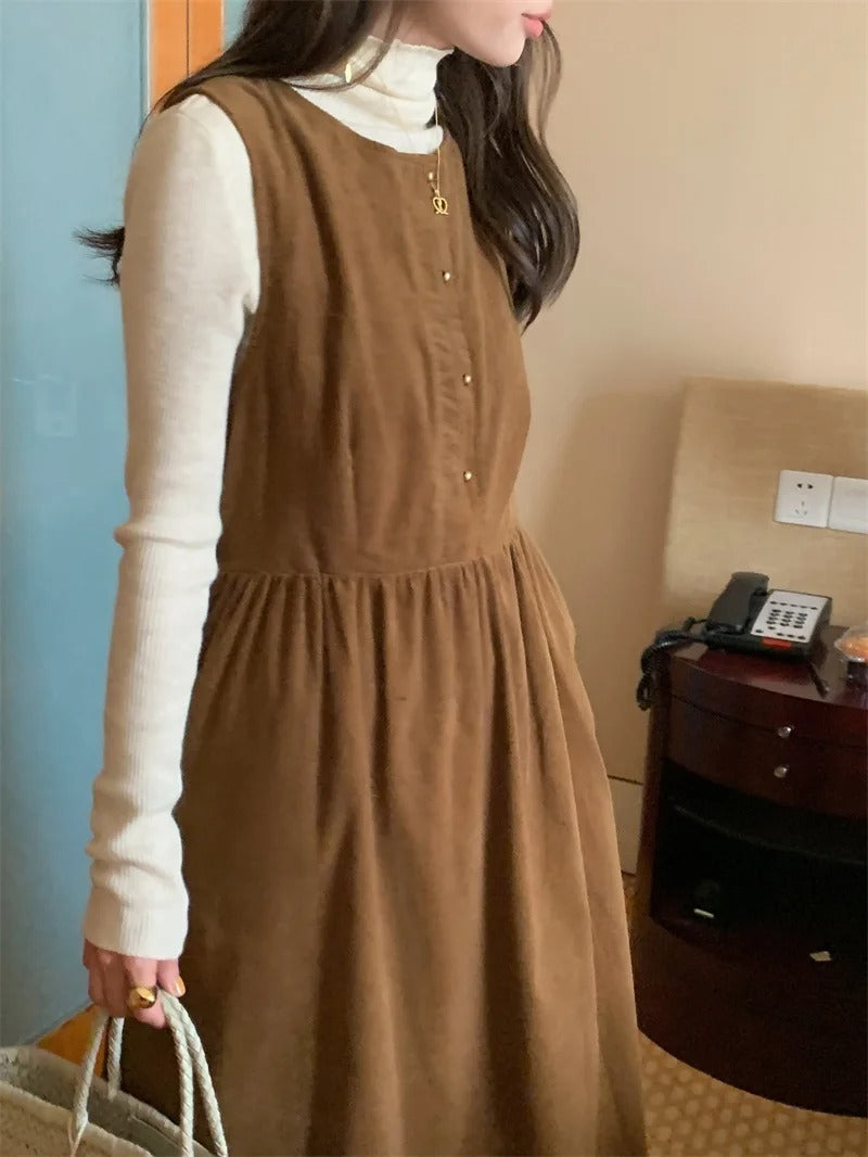 Dark Academia Winter Sundress - Vintage Long
