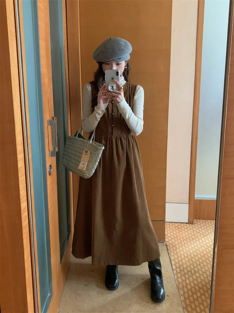 Dark Academia Winter Sundress - Vintage Long