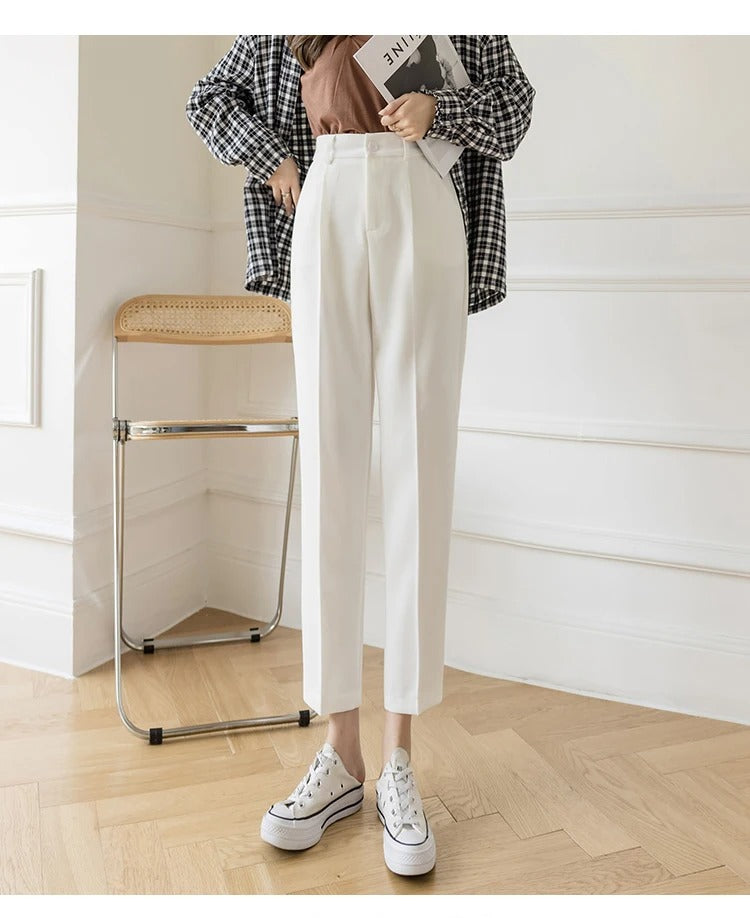 Dark Academia Formal Suit Pants - Straight Leg Trousers