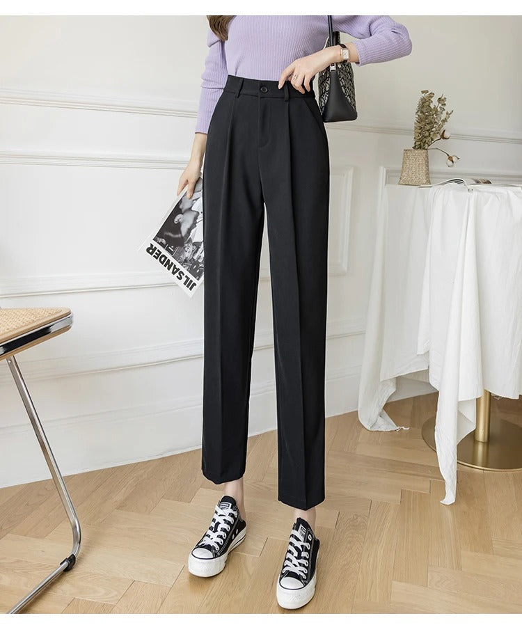 Dark Academia Formal Suit Pants - Straight Leg Trousers