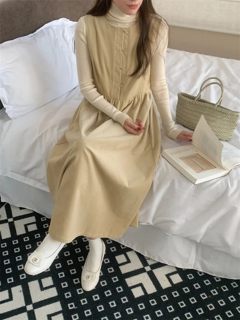 Dark Academia Winter Sundress - Vintage Long