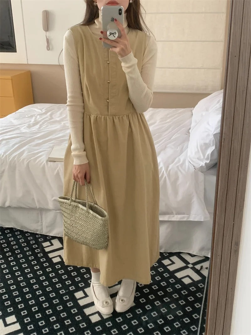 Dark Academia Winter Sundress - Vintage Long