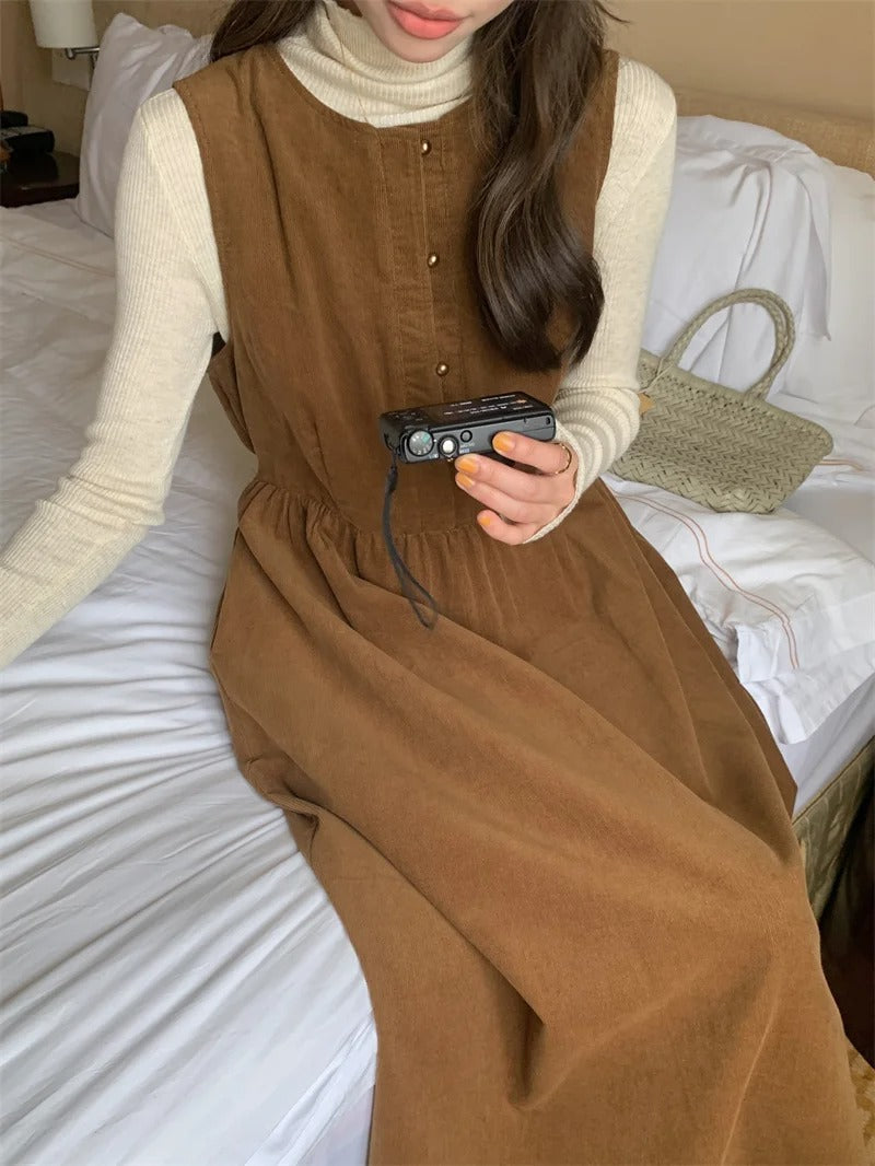 Dark Academia Winter Sundress - Vintage Long